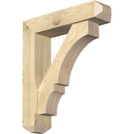 Ekena Millwork Balboa Craftsman Rough Sawn Bracket w/ Offset Brace, Douglas Fir, 6"W x 24"D x 28"H BKT0604X24X28BOA04RDF